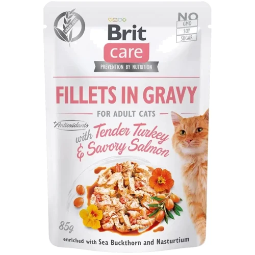 Brit Care Adult Cat Fillets in Gravy Turkey&Salmon pouch 85 г: Тип Влажный корм