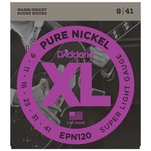Струна для гитар Струны D`ADDARIO EPN120 XL PURE NICKEL SUPER LIGHT 09-41