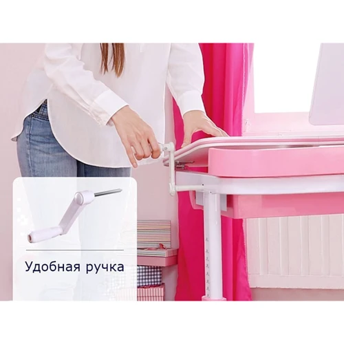 Комплект Evo-kids (стул+стол+полка+лампа) Evo-19 Z (Green) с лампой - столешница белая / цвет пластика зеленый