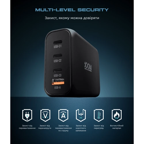 Зарядний пристрій ArmorStandart Wall Charger Resolute Power ARP-131 100W GaN Black (ARM70024) фото 6
