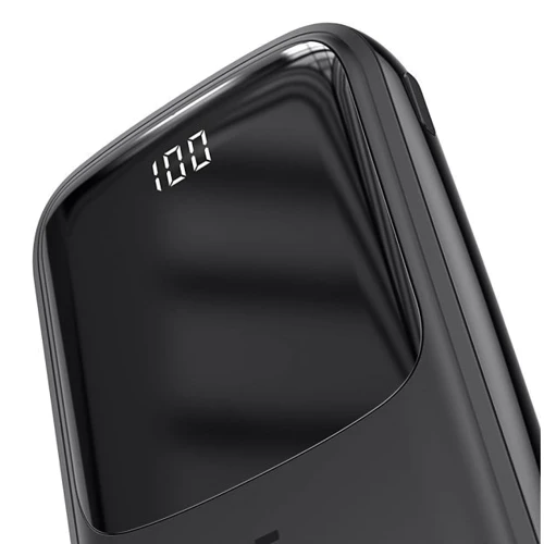 Внешний аккумулятор Baseus Power Bank 10000mAh with USB-C Cable Q Pow Display 15W Black (PPQD-A01): Особенности Встроенный кабель, С дисплеем, Индикатор заряда, быстрая зарядка