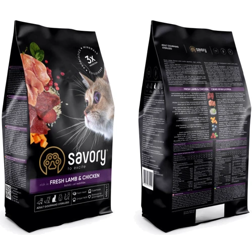 Сухой корм Savory для кастрированных котов со свежим мясом ягненка и курицы, 400 г (4820232630105): Тип Сухой корм