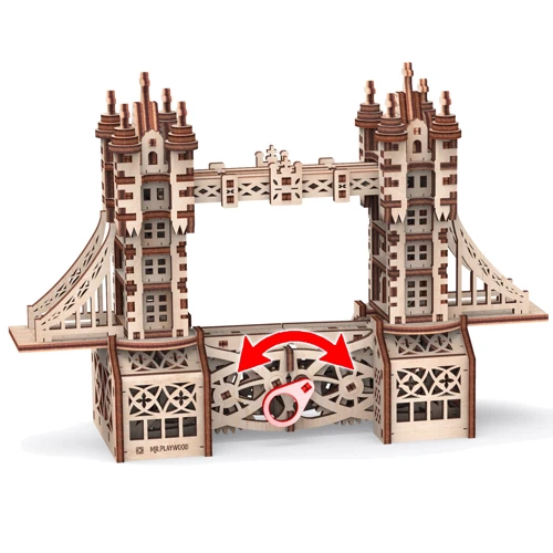 Механический деревянный 3D-пазл Mr. PlayWood Тауерский мост S 36x18x3 см (10402)