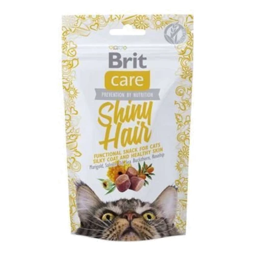 Лакомство Brit Care Shiny Hair для кошек с лососем 50г (8595602521388)