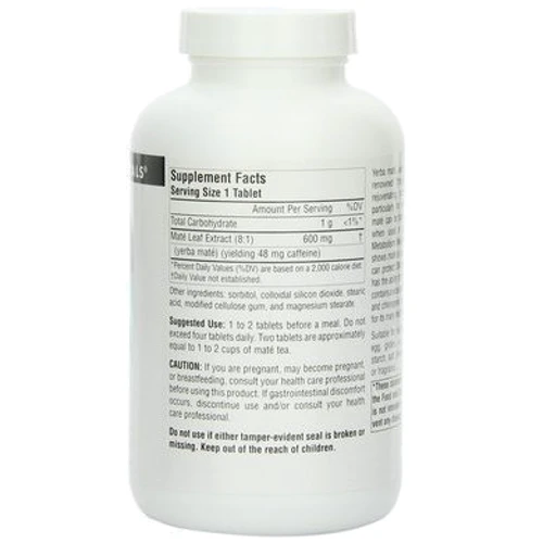 Source Naturals Yerba Mate 600 mg 90 tabs Гостролист Парагвайський (Парагвайський Чай Мате): Форма випуску таблетки