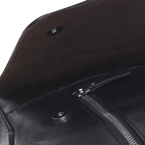 Мужская сумка планшет Borsa Leather черная (K15103-black): Тип ручки Плечевой ремень, Без ручки