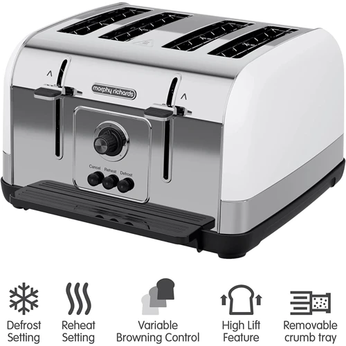 Тостер Morphy Richards 240134 Venture White: Материал корпуса нержaвеющaя стaль
