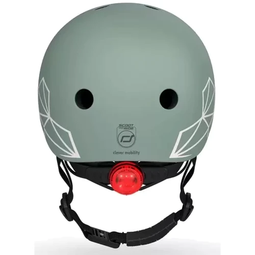 Шлем детский Scoot and Ride Зеленый с фонариком 45-51см (SR-181206-GREENLINES): Цвет зеленый