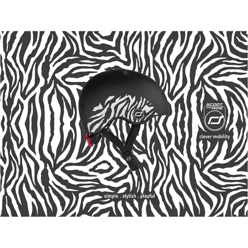 Шлем детский Scoot and Ride Зебра с фонариком 45-51см (SR-181206-ZEBRA): Размер ХХS