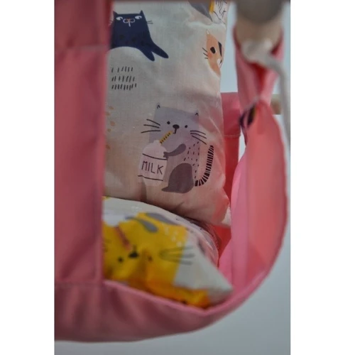 Гойдалки дитячі Infancy Котик тканинна підвісна рожева