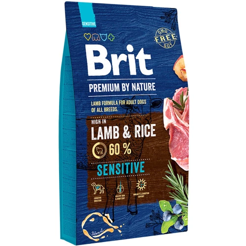 Сухой корм Brit Premium Sensitive Lamb для собак с чувствительным пищеварением со вкусом ягненка 15 кг (8595602526642)