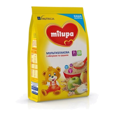 Milupa каша молочная 210 г мультизлаковая с яблоком и грушей от 7 мес.: Тип Каши молочные