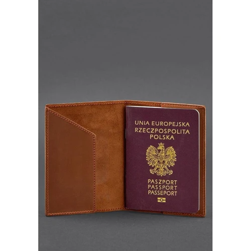 Обложка для паспорта с польским гербом BlankNote светло-коричневая (BN-OP-PL-k-kr): Страна производитель Украина