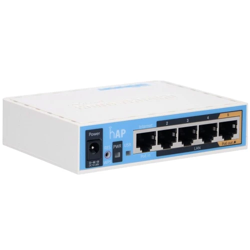 Маршрутизатор Wi-Fi Mikrotik hAP (RB951UI-2ND): Інтерфейс підключення (LAN-порт) 4x 10/100 Ethernet