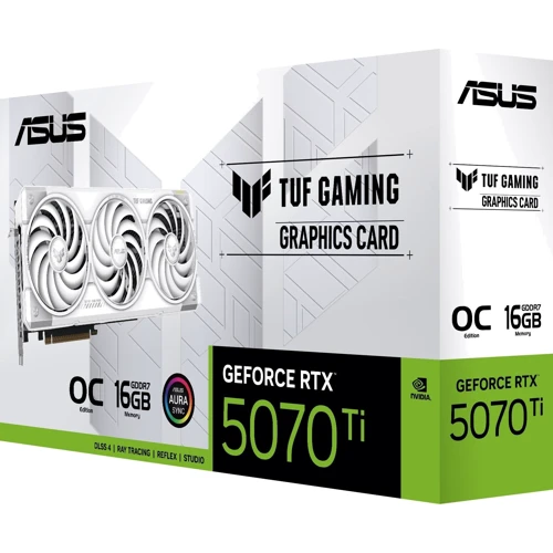 Видеокарта ASUS TUF Gaming GeForce RTX 5070 Ti 16GB GDDR7 White OC Edition (TUF-RTX5070TI-O16G-WHITE-GAMING)