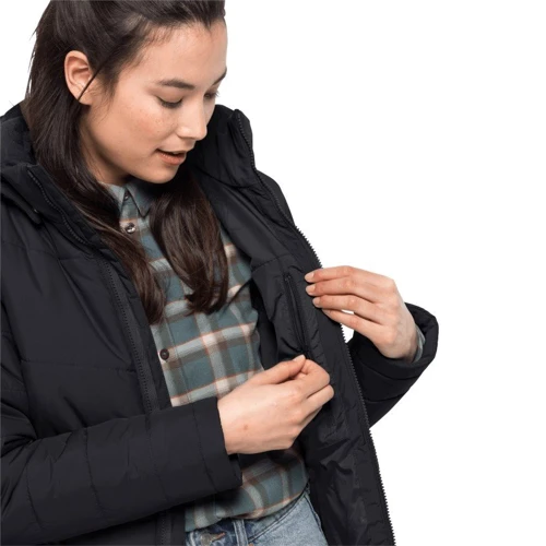 Куртка Jack Wolfskin North York Coat W 1205501-6000 44 черная зимняя с капюшоном: Вид Куртки