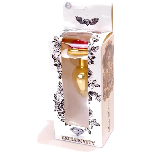 Анальная пробка с кристаллом BOSS of TOYS Boss Series - Jewellery Gold Heart PLUG Pink S, BS6400035