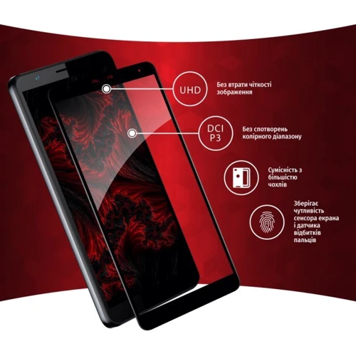 Аксессуар для смартфона Intaleo Tempered Glass Full Glue Black for ZTE Blade A31 Plus: Тип защитное стекло