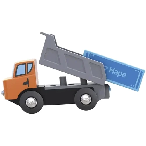 Набір для іграшкової залізниці Hape Підйомний кран та вантажівка (E3715) фото 5