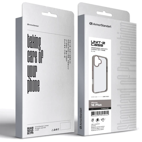 Чехол для iPhone ArmorStandart UNIT2 Case Titanium Grey for iPhone 16 Plus (ARM79287): Цвет серый