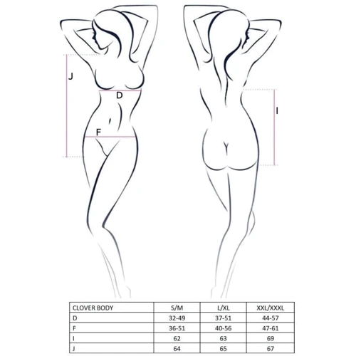Сексуальное боди Passion CLOVER BODY black XXL/XXXL