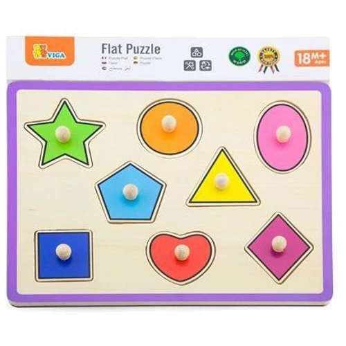 Деревянная рамка-вкладыш Viga Toys Цветные фигуры (50015)