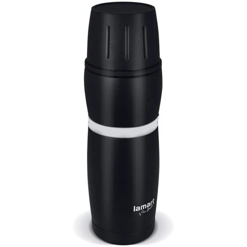 Термос Lamart LT4052 8x25.5см (0.48л) чорний, смужка біла