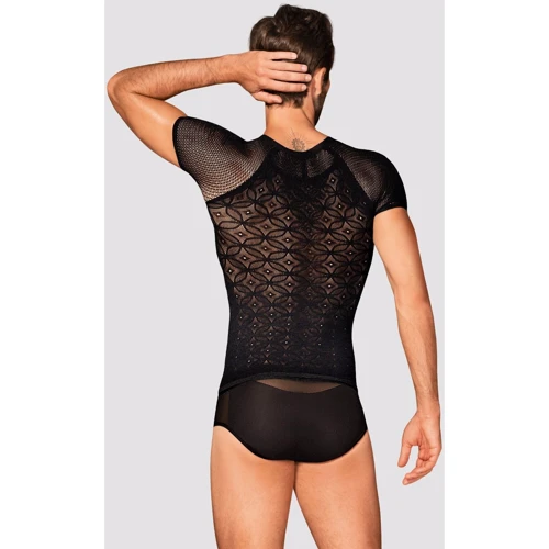 Мужская эротическая футболка Obsessive T102 black S/M/L