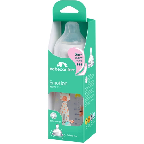 Бутылочка для кормления Bebe Confort Emotion пластиковая 360ml белая (3102202020): Материал пластик
