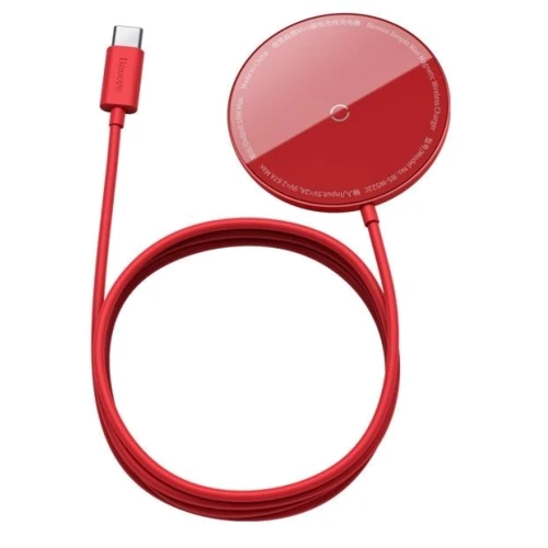 Зарядний пристрій Baseus Wireless Charger MagSafe Simple Mini 15W Red (WXJK-H09) для iPhone 16 I 15 I 14 I 13 I 12 series: Тип беспроводное