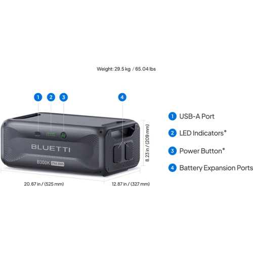 Зарядная станция Bluetti AC300 3000W + 3 Home Battery Backup B300K 8294.4Wh UA: Емкость аккумулятора, Вт/ч 8294.4