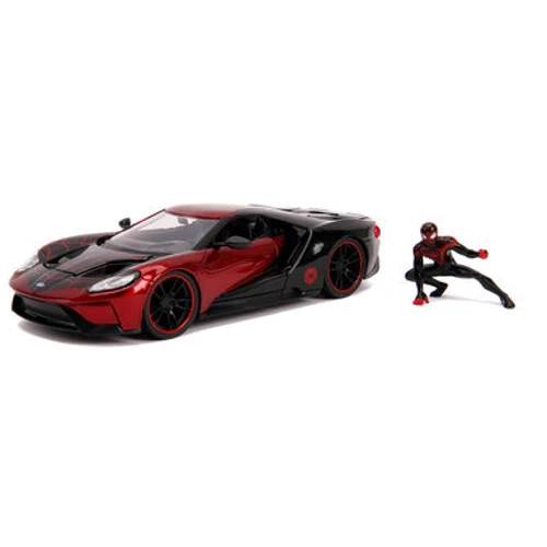 Машина Jada Spider-Man Форд GT 2017 металлический с фигуркой Майлза Моралеса 1:24 (253225008): Серия Marvel