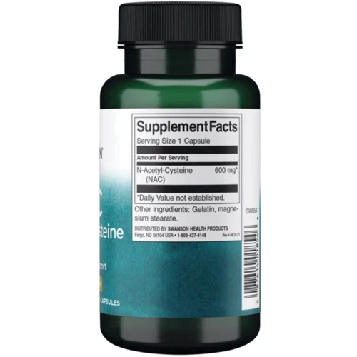 Swanson N-Acetyl Cysteine 600mg Ацетилцистеин 100 капсул: Тип N-ацетилцистеин