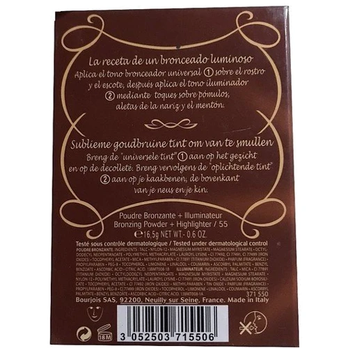 Bourjois Delice de Poudre DUO Пудра для обличчя блискуча з ефектом засмаги 16.5 g: Вид Пудра для лица