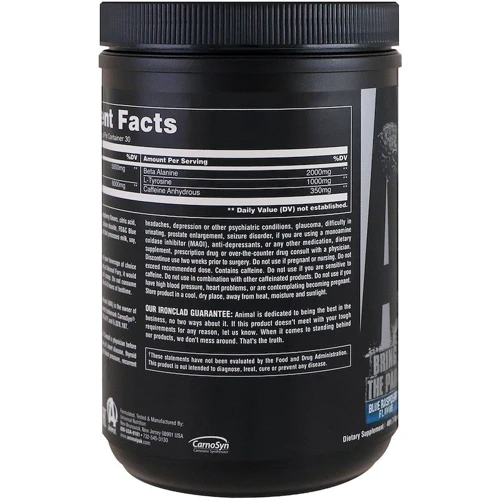 Universal Nutrition Animal Fury 489,9 g /30 servings/ Blue Raspberry: Форма выпуска Порошок