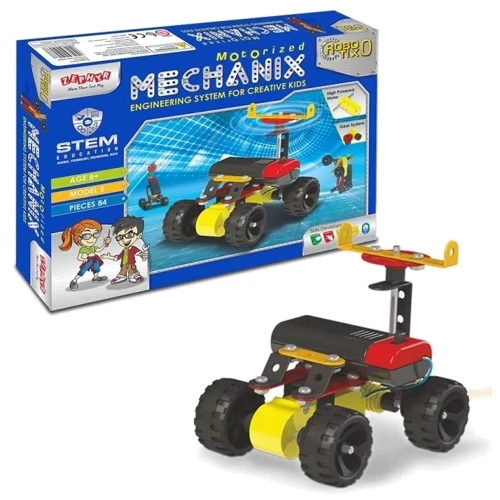 Металлический конструктор Zephyr Robotix №0 с электромотором 84 елемента 5 моделей (01027)