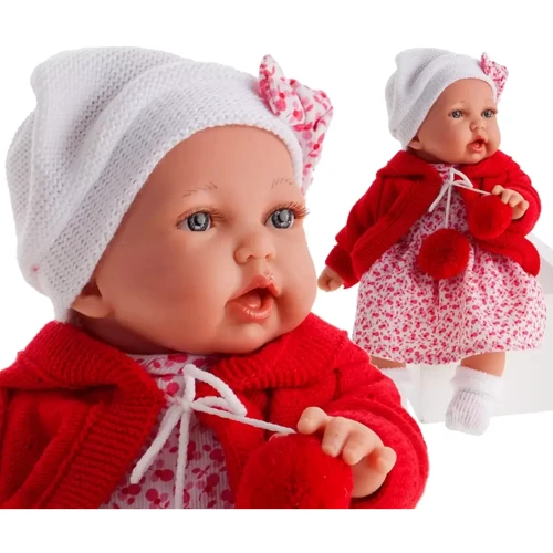 Пупс Antonio Juan Горра с мягким телом с звуком 27 cm (см) в красной одежде (1220) фото 7