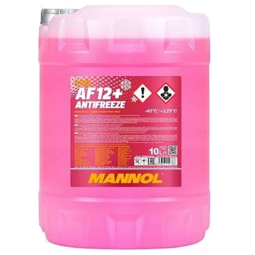 Антифриз Mannol 4012 Longlife Antifreeze AF12+ -40°C готовый красный раствор, 10л (MN4012-10)