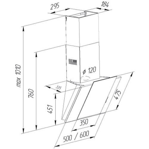 Вытяжка Pyramida NR-MV 50 M WH фото 6