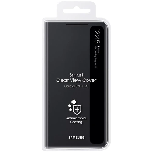 Чехол для телефонов Samsung Smart Clear View Cover Dark Gray (EF-ZG990CBEGRU) for Samsung G990 Galaxy S21 FE: Пленка в комплекте нет