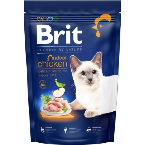 Сухий корм Brit Premium by Nature Cat Indoor для котів, що живуть у приміщенні з куркою 800 г (8595602553068)