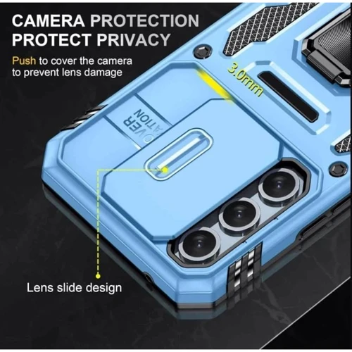 Чехол для телефонов Mobile Case Camshield Army Ring Light Blue for Samsung A366 Galaxy A36 5G / A566 Galaxy A56 5G: Материал TPU (термополиуретан) и поликарбонат