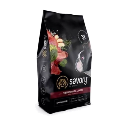 Сухой корм Savory Small Breed rich in Fresh Turkey & Lamb для собак малых пород 8 кг (30365)