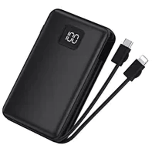 Внешний аккумулятор WIWU Power Bank 10000mAh Magnetic Wireless with Cable USB-C + Lightning Black (JC-15): Кабели/переходники для смартфонов в комплекте Нет