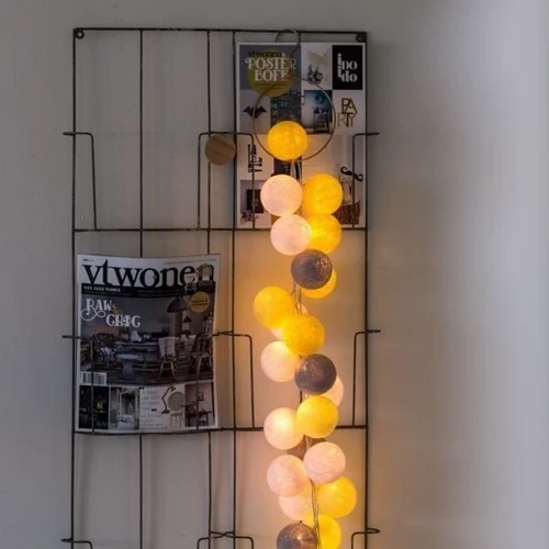 Гирлянда Cotton ball lights на 35 шаров 5,5м, Yellow Stone: Длина, м 5.5