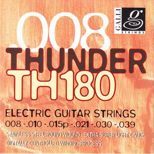 Струна для гитар Струны для электрогитары Galli Thunder Hunter TH180 (08-39) Extra Super Light