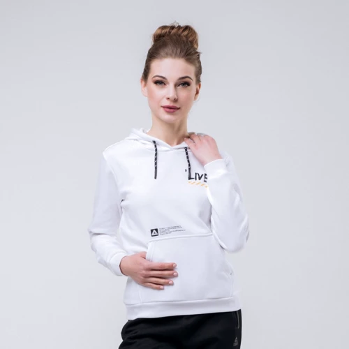 Спортивне худі Peak FW694232-WHI 48 біле з капюшоном