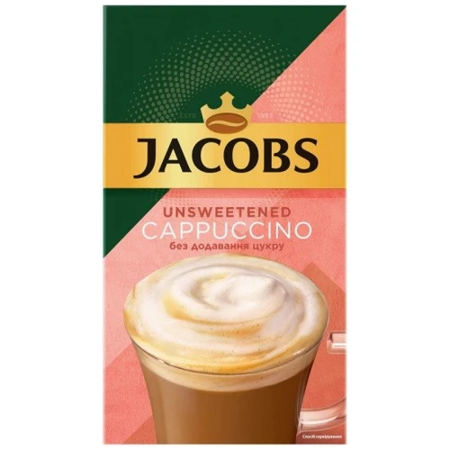 Напиток кофейный растворимый Jacobs Cappuccino Unsweetened 3в1 без сахара 10х14 г (8714599106389)