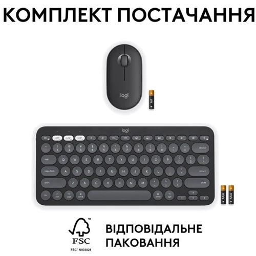 Комплект беспроводной Logitech Pebble 2 for Mac Wireless UA Graphite (920-012244): Подключение беспроводное