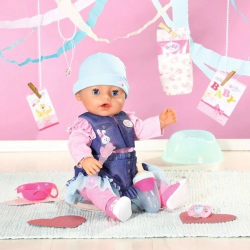 Кукла BABY born серии Нежные объятия - Волшебная девочка в джинсовом наряде (43 cm, с аксесс.): Возраст от 3 лет